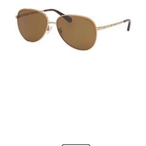 NEW Coach Gold Frame Brown Lens Aviator Sunglasses